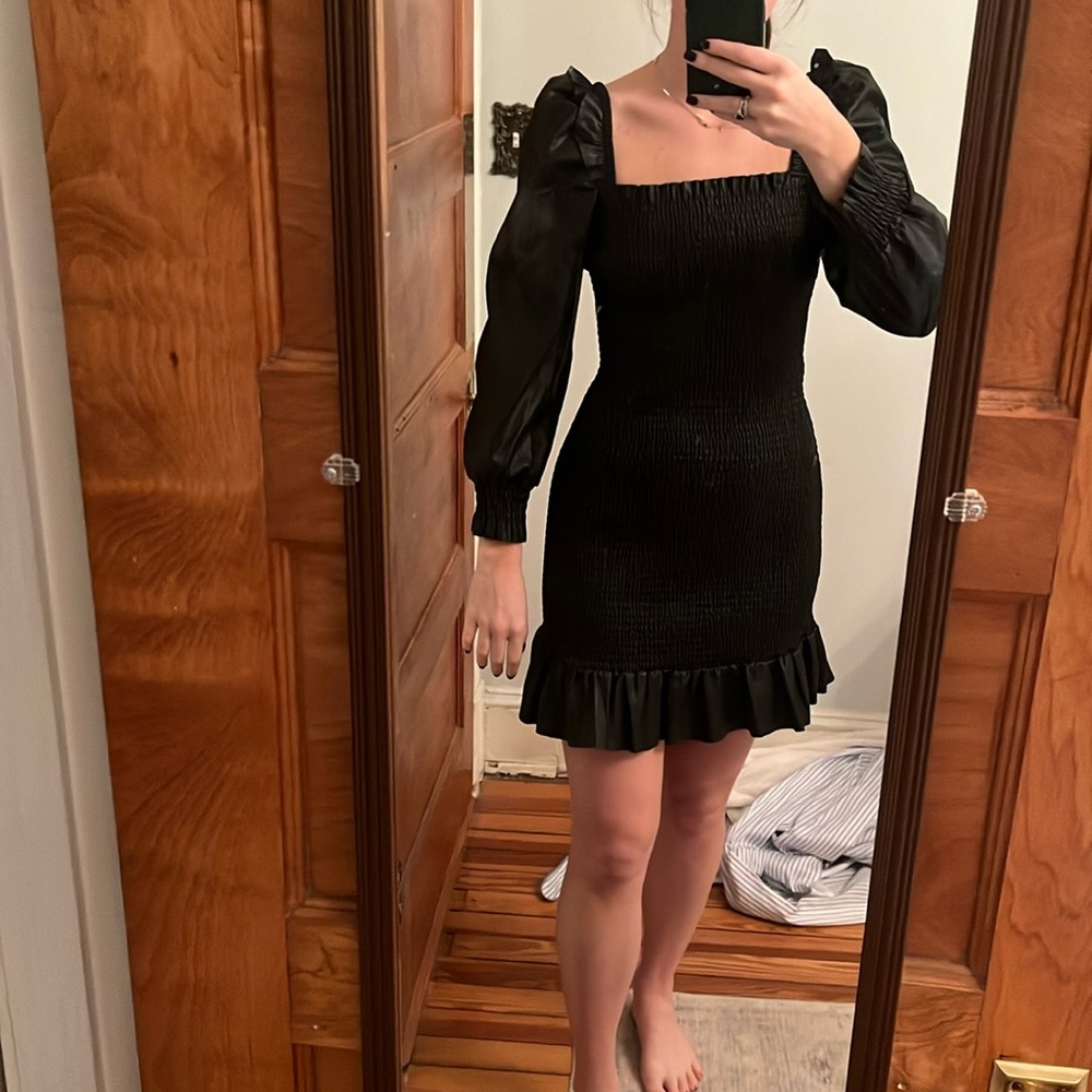 7 for all mankind faux leather dress